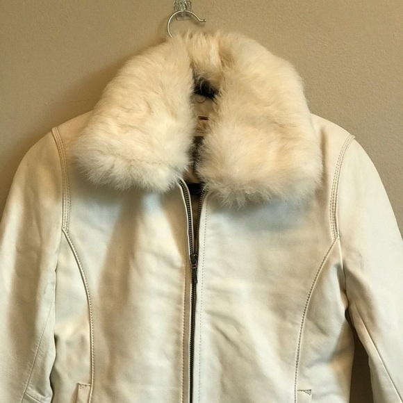 Wilson’s Leather S white leather jacket fluffy - Picture 2 of 9